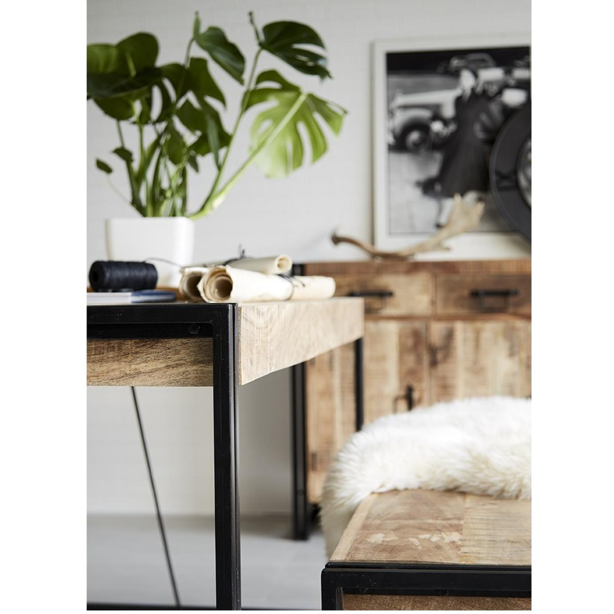 Upcycled Industrial Vintage Mintis Dining Table Set - Light Wood – image 3