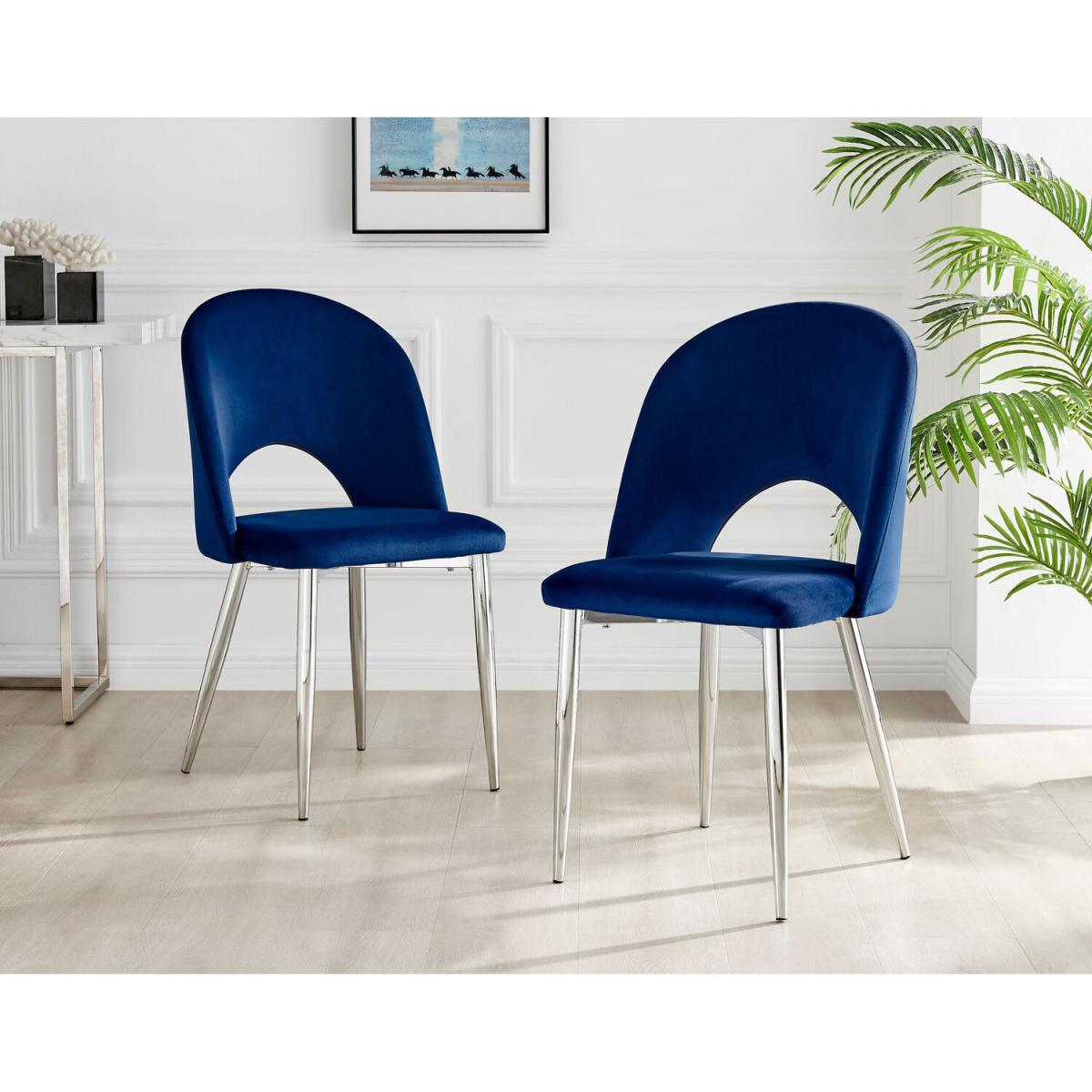 Kylo White High Gloss Dining Table and 4 Arlon Silver Leg Chairs - Black – image 12