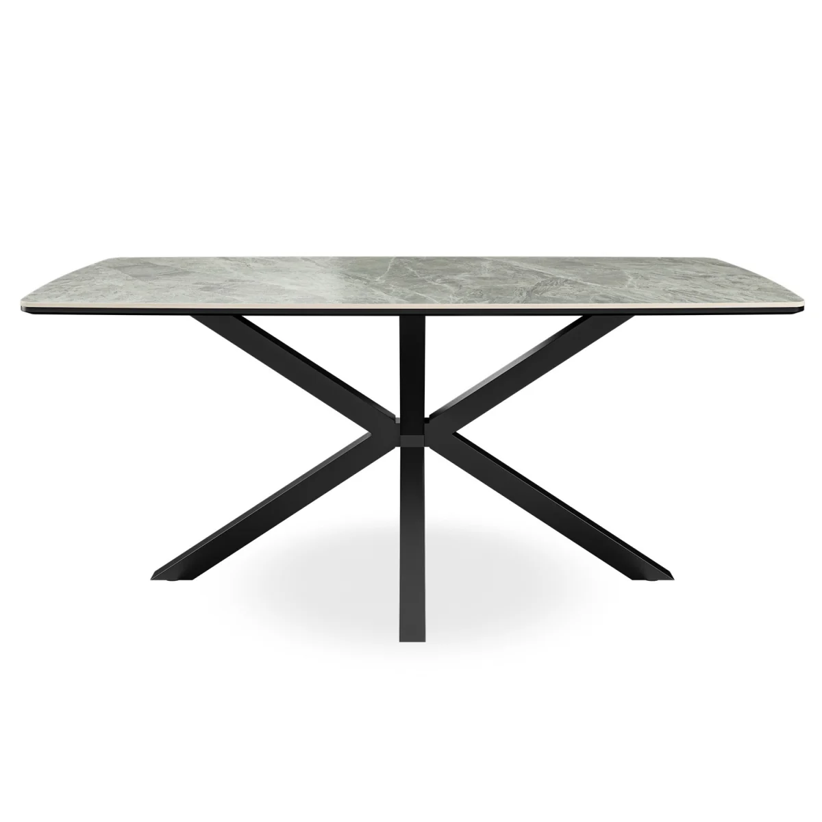 Juno Light Grey Table Top W Black Legs + Raye Velvet Dining Chair Set Of 8 - Black – image 7