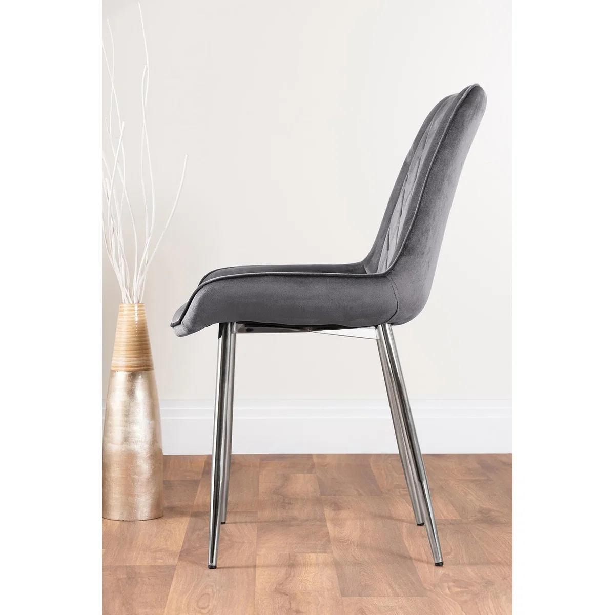 Novara Black Leg Round Glass Dining Table 4 Pesaro Silver Chairs - Navy – image 26