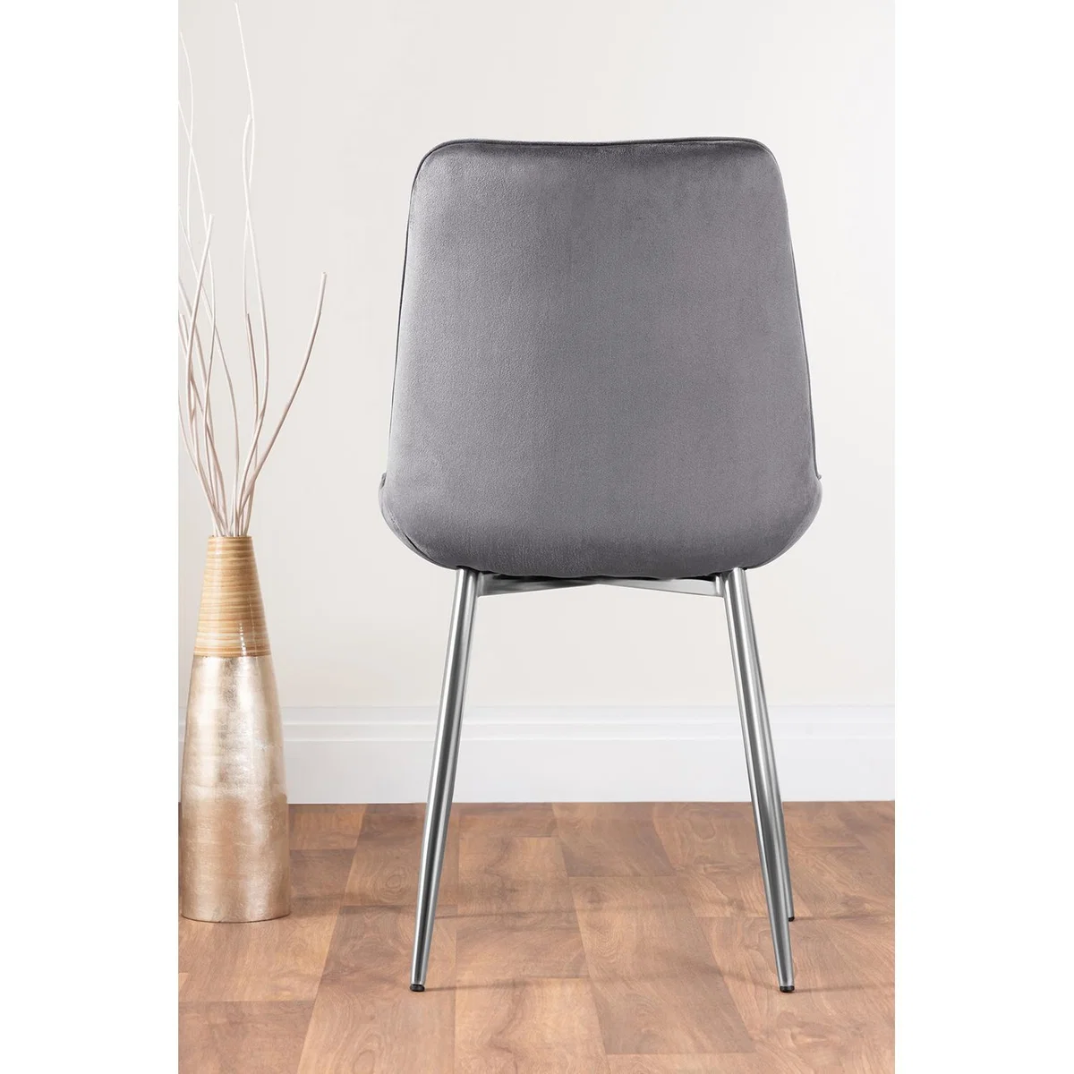 Novara Black Leg Round Glass Dining Table 4 Pesaro Silver Chairs - Navy – image 30