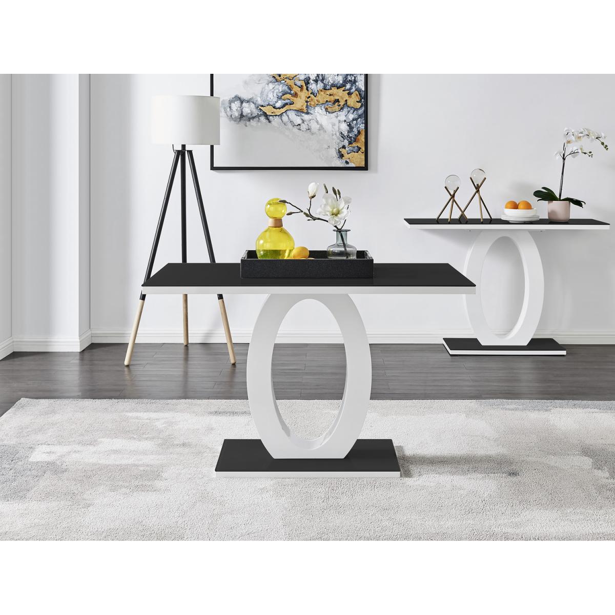 Giovani 4 Black Dining Table and 4 Pesaro Silver Leg Chairs - Blue – image 2