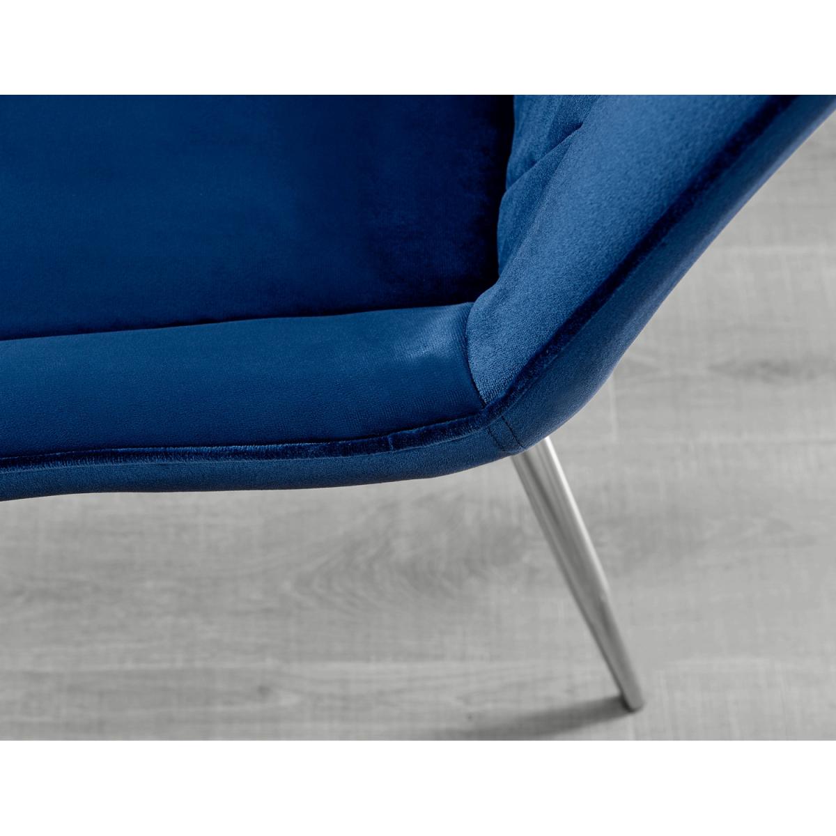 Giovani 4 Black Dining Table and 4 Pesaro Silver Leg Chairs - Blue – image 14