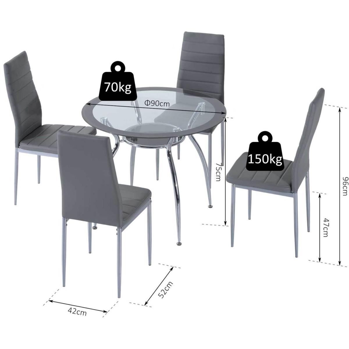 5pcs Dining Room Set  - Grey – image 3