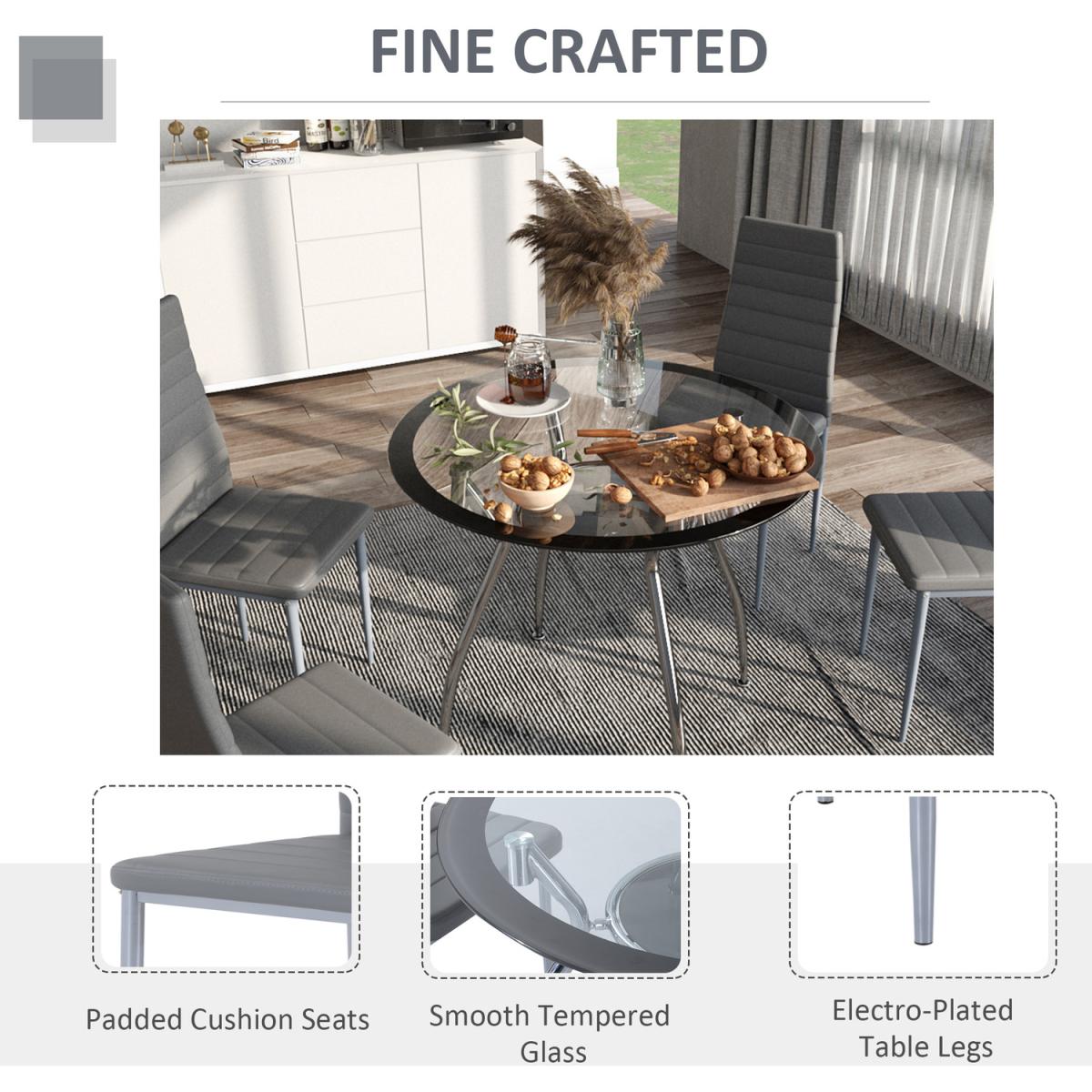 5pcs Dining Room Set  - Grey – image 4