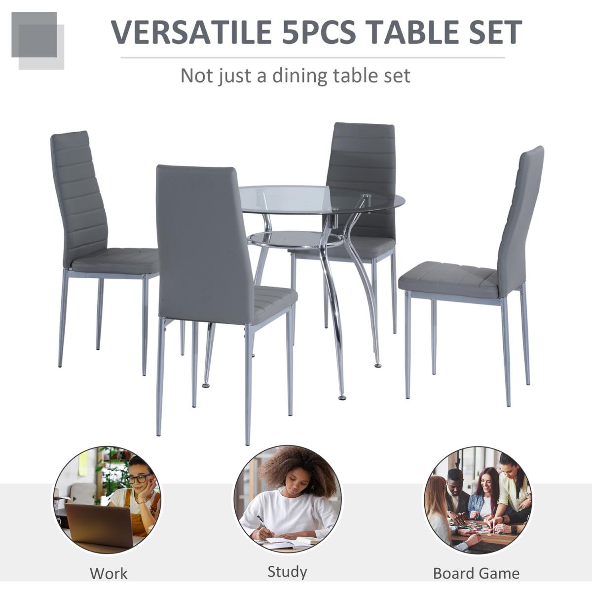 5pcs Dining Room Set  - Grey – image 6