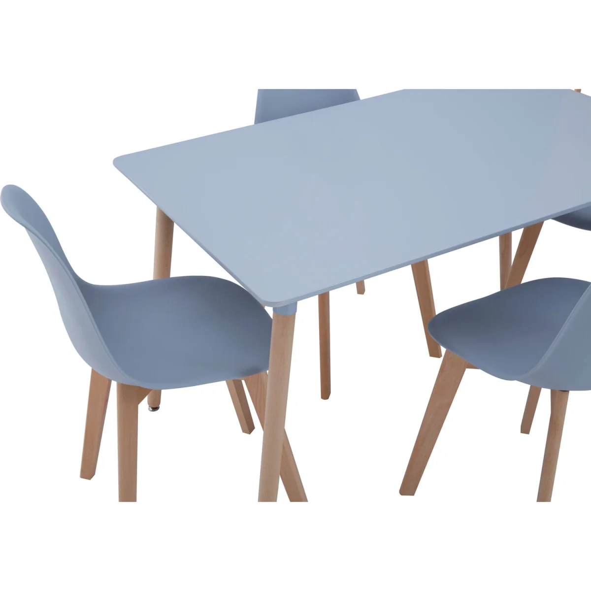 Varberg Grey Dining Table with 4 Chairs Set - Grey – image 2