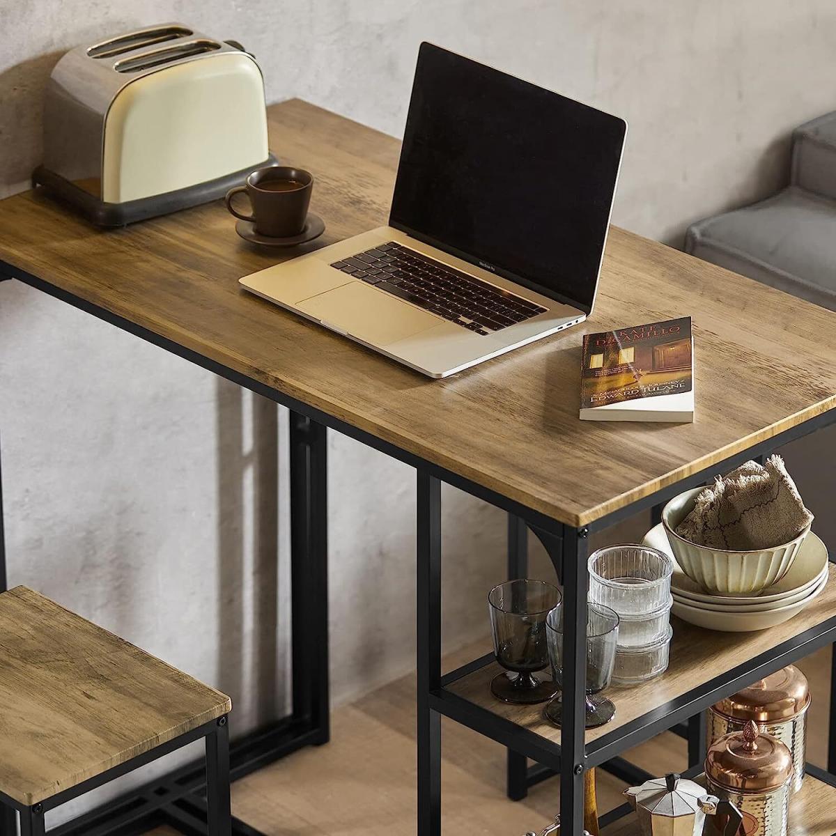 Bar Set-1 Bar Table and 2 Stools - Neutral – image 2