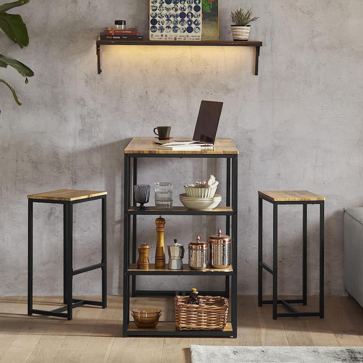 Bar Set-1 Bar Table and 2 Stools - Neutral – image 4