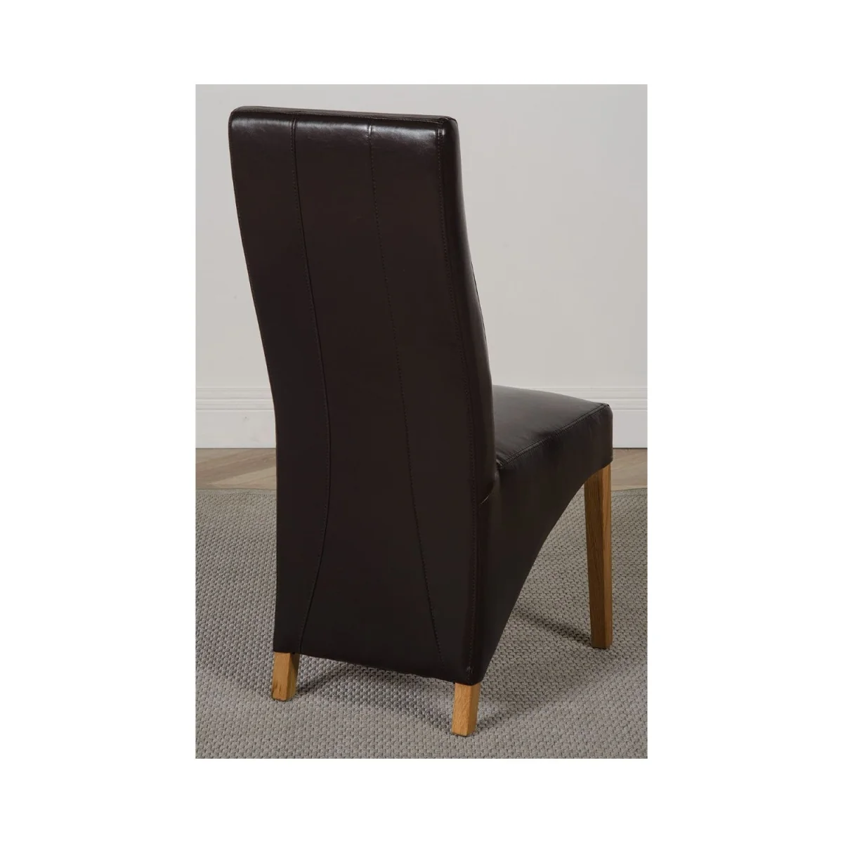 Richmond 90-150cm Square Oak Extending Dining Table + 4 Lola Leather Chairs - Brown – image 12