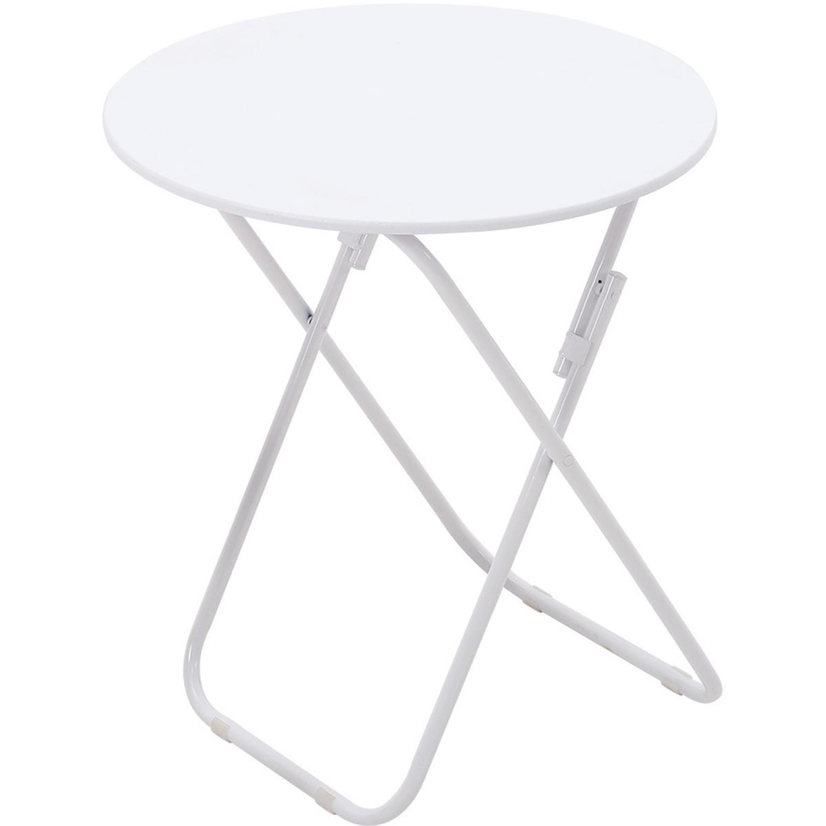 Foldable Round Wooden Dinner Side Table Garden Camping - Black / 60cm – image 11