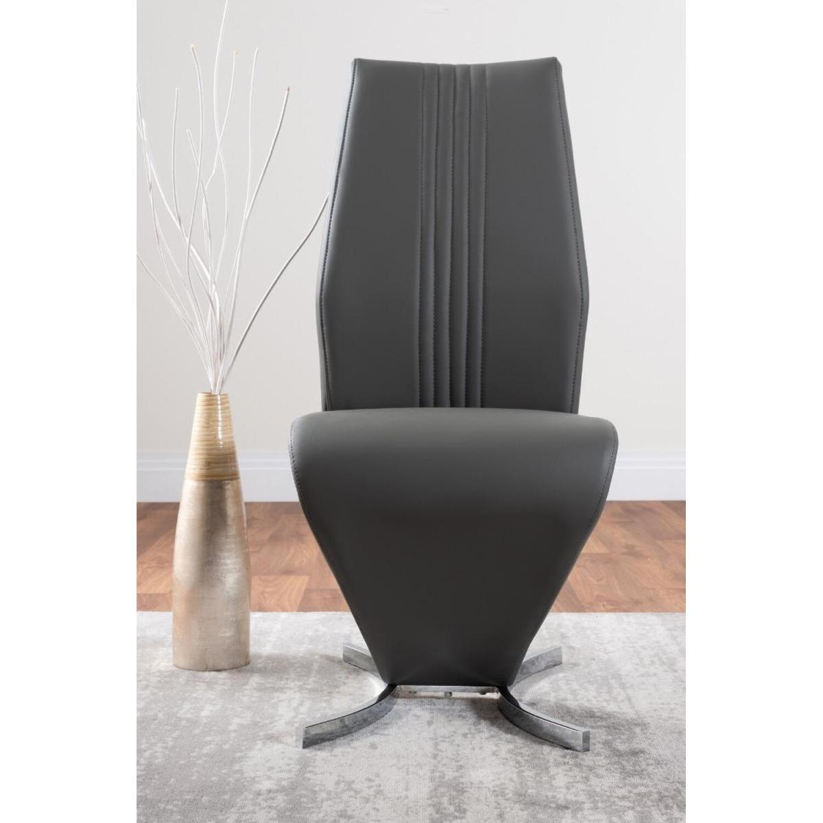Palma Black Semi Gloss Round Dining Table and 4 Willow Chairs - Grey – image 2