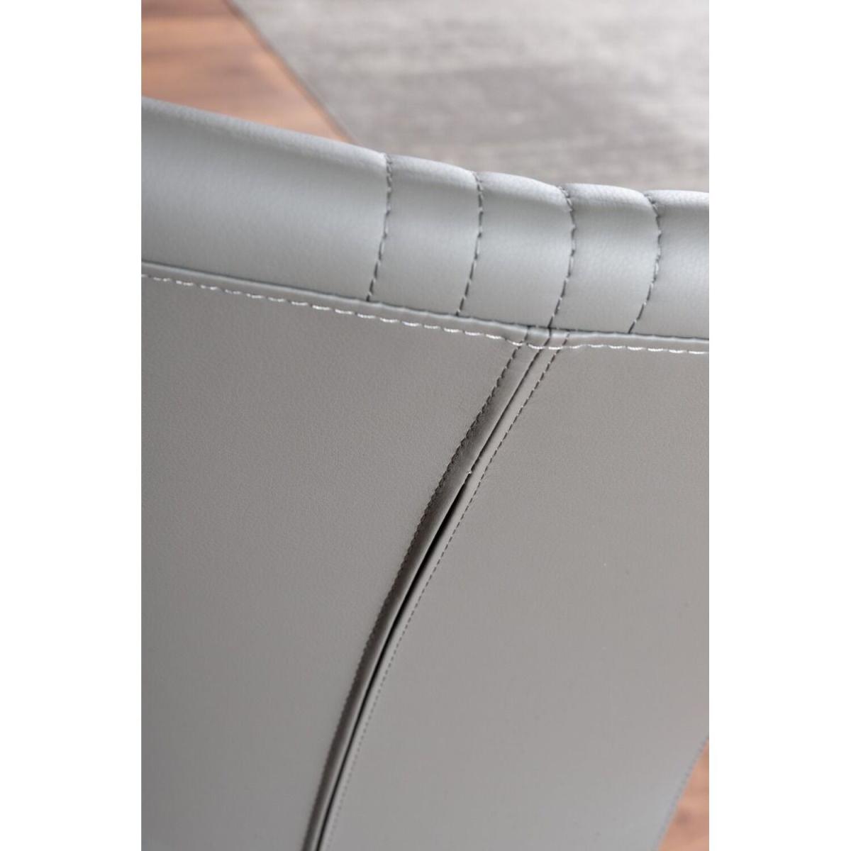 Palma Black Semi Gloss Round Dining Table and 4 Willow Chairs - Grey – image 7