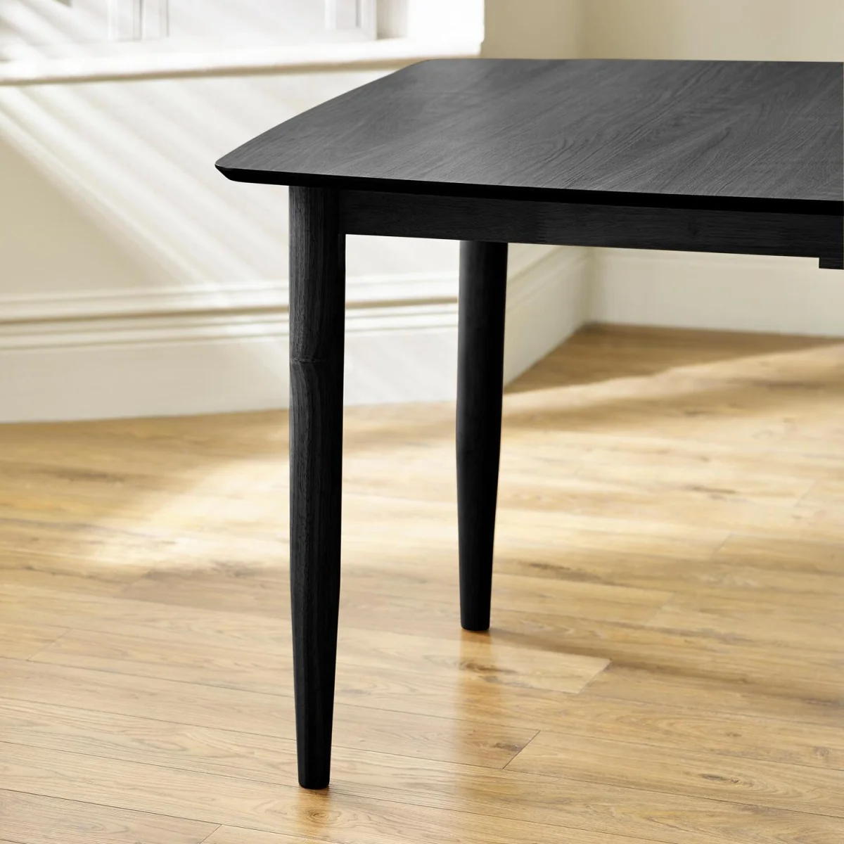 Leif Black Wood Extending Dining Table with 8 Delta Chairs - Tan – image 7