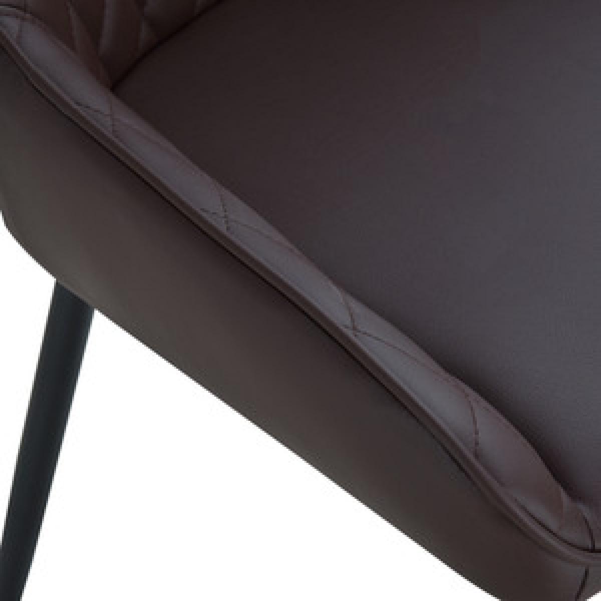 Set Of 2 Quilted PU Leather Dining Chairs with Metal Frame - Grey – image 13