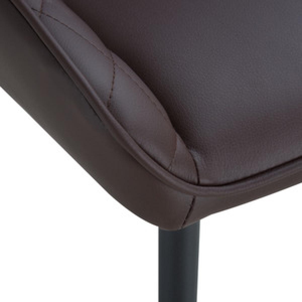 Set Of 2 Quilted PU Leather Dining Chairs with Metal Frame - Grey – image 16