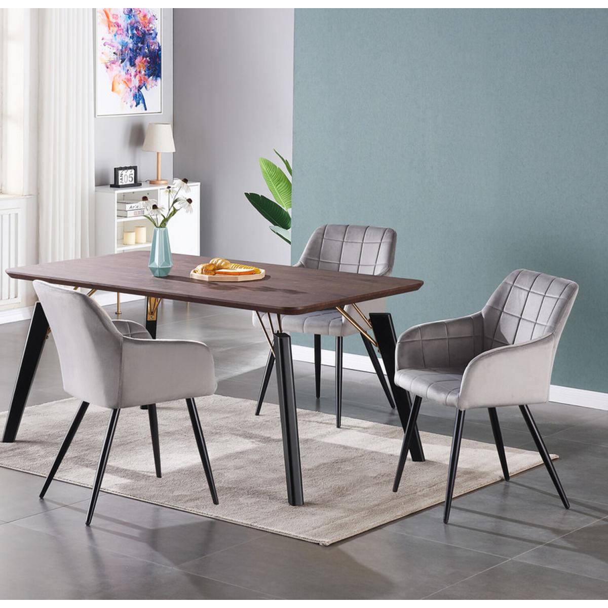 Camden Cosmo LUX Dining Set with a Table and Chairs Set of 4 - Light Grey – image 20