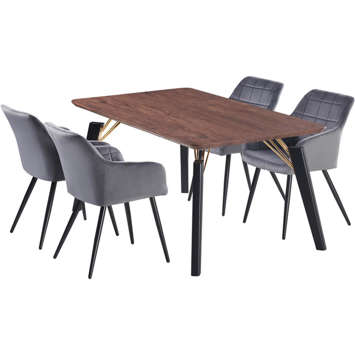 Camden Cosmo LUX Dining Set with a Table and Chairs Set of 4 - Light Grey – image 27