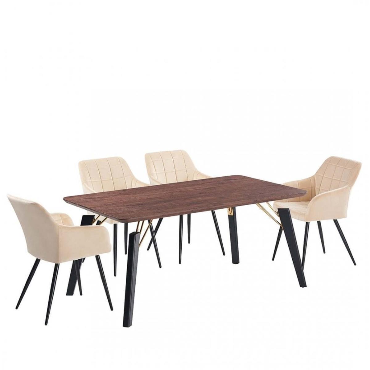 Camden Cosmo LUX Dining Set with a Table and Chairs Set of 4 - Light Grey – image 6