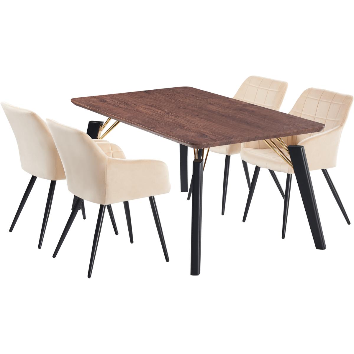 Camden Cosmo LUX Dining Set with a Table and Chairs Set of 4 - Light Grey – image 7
