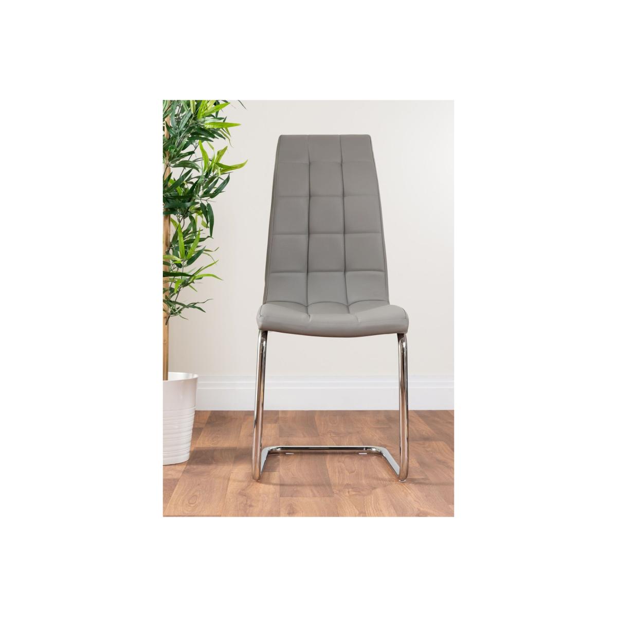 Palma White High Gloss Round Dining Table and 4 Murano Chairs - Grey – image 1
