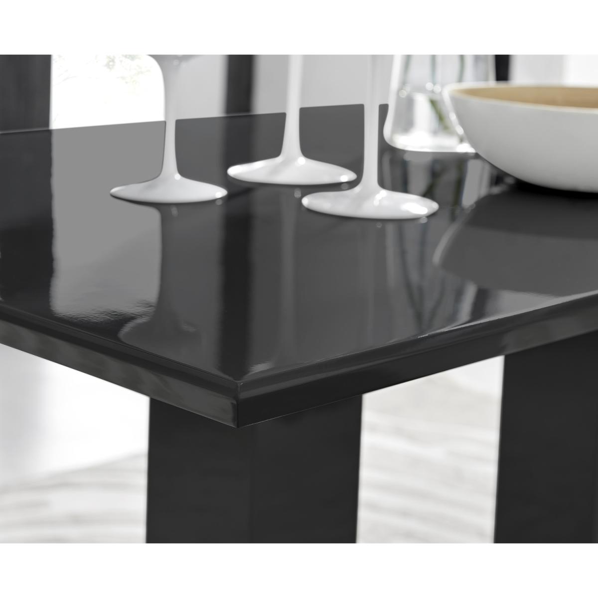 Imperia 6-Person Black Dining Table with 6 Pesaro Gold Leg Chairs - Green – image 13