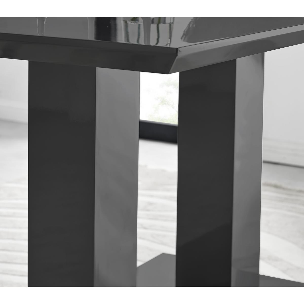 Imperia 6-Person Black Dining Table with 6 Pesaro Gold Leg Chairs - Green – image 14