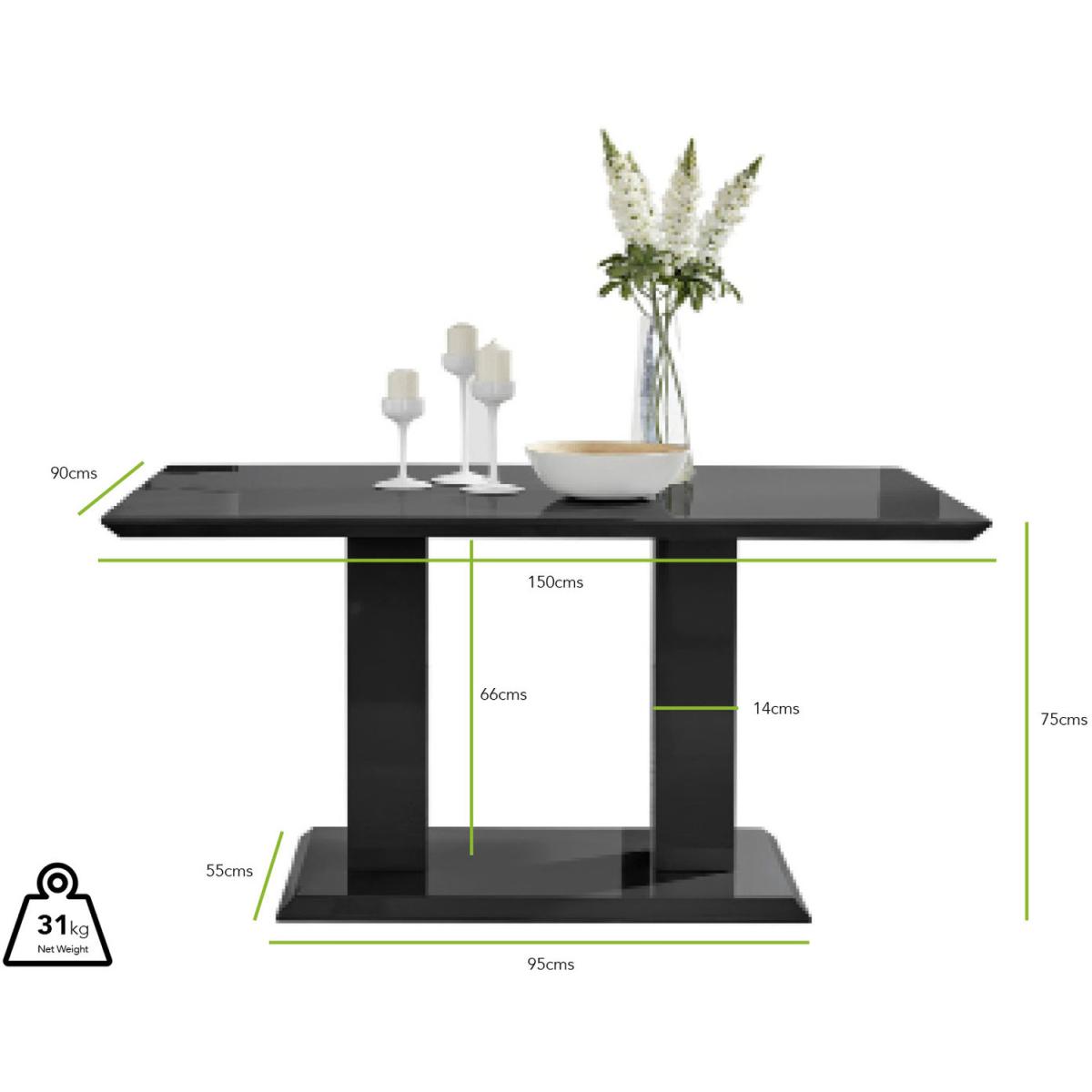 Imperia 6-Person Black Dining Table with 6 Pesaro Gold Leg Chairs - Green – image 16