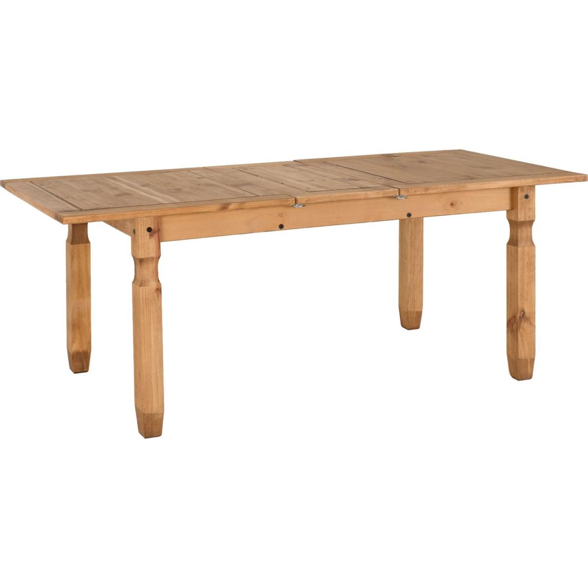 Corona Extending Dining Set 4 Chairs Grey Fabric - Distressed Waxed Pine with Grey Fabric Seat Pads – image 2