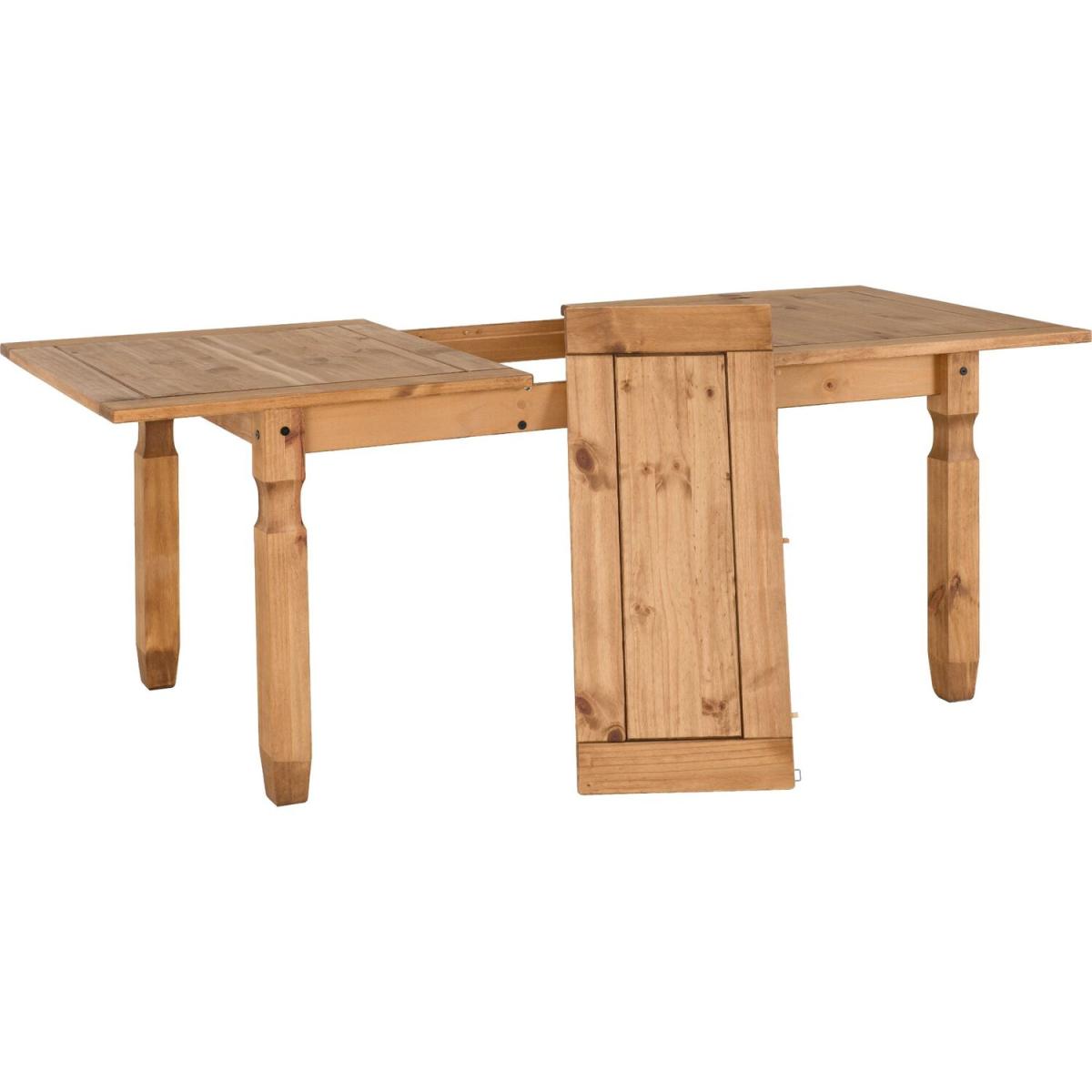 Corona Extending Dining Set 4 Chairs Grey Fabric - Distressed Waxed Pine with Grey Fabric Seat Pads – image 3