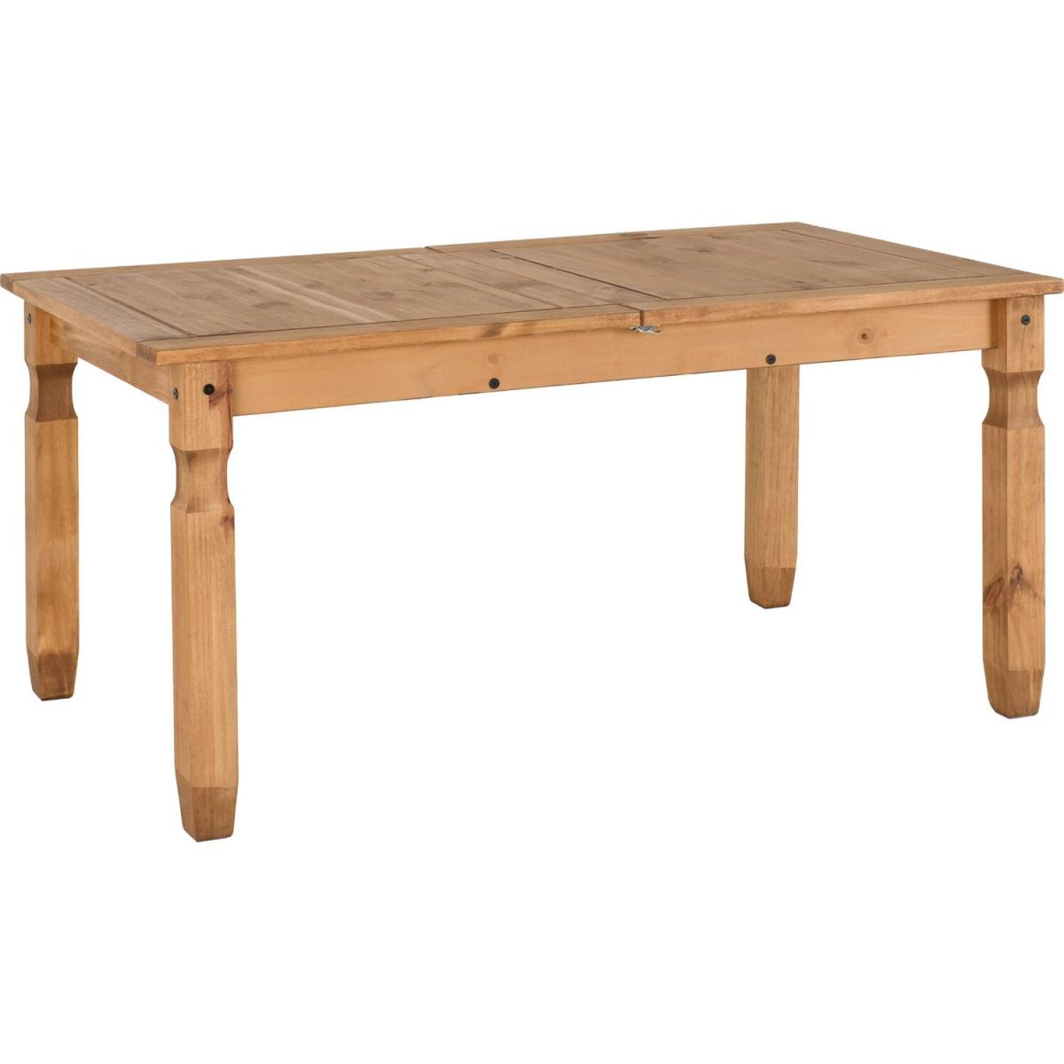 Corona Extending Dining Set 4 Chairs Grey Fabric - Distressed Waxed Pine with Grey Fabric Seat Pads – image 4