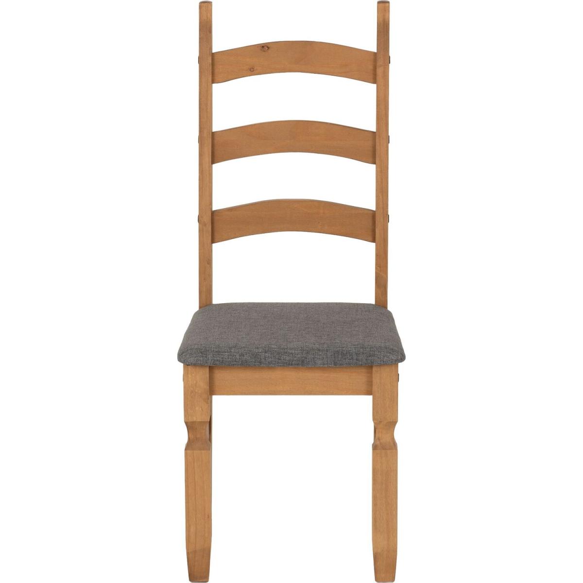 Corona Extending Dining Set 4 Chairs Grey Fabric - Distressed Waxed Pine with Grey Fabric Seat Pads – image 5