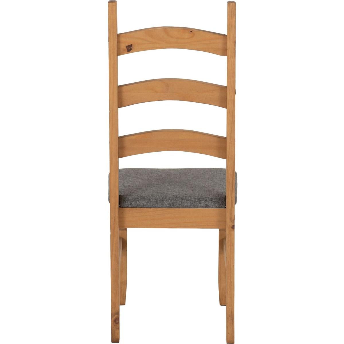 Corona Extending Dining Set 4 Chairs Grey Fabric - Distressed Waxed Pine with Grey Fabric Seat Pads – image 6