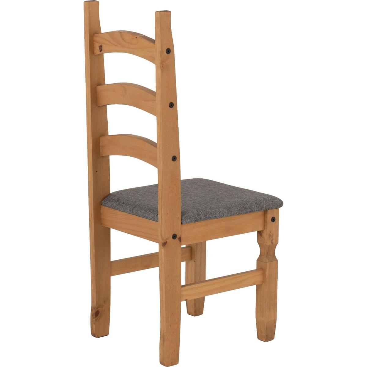 Corona Extending Dining Set 4 Chairs Grey Fabric - Distressed Waxed Pine with Grey Fabric Seat Pads – image 7