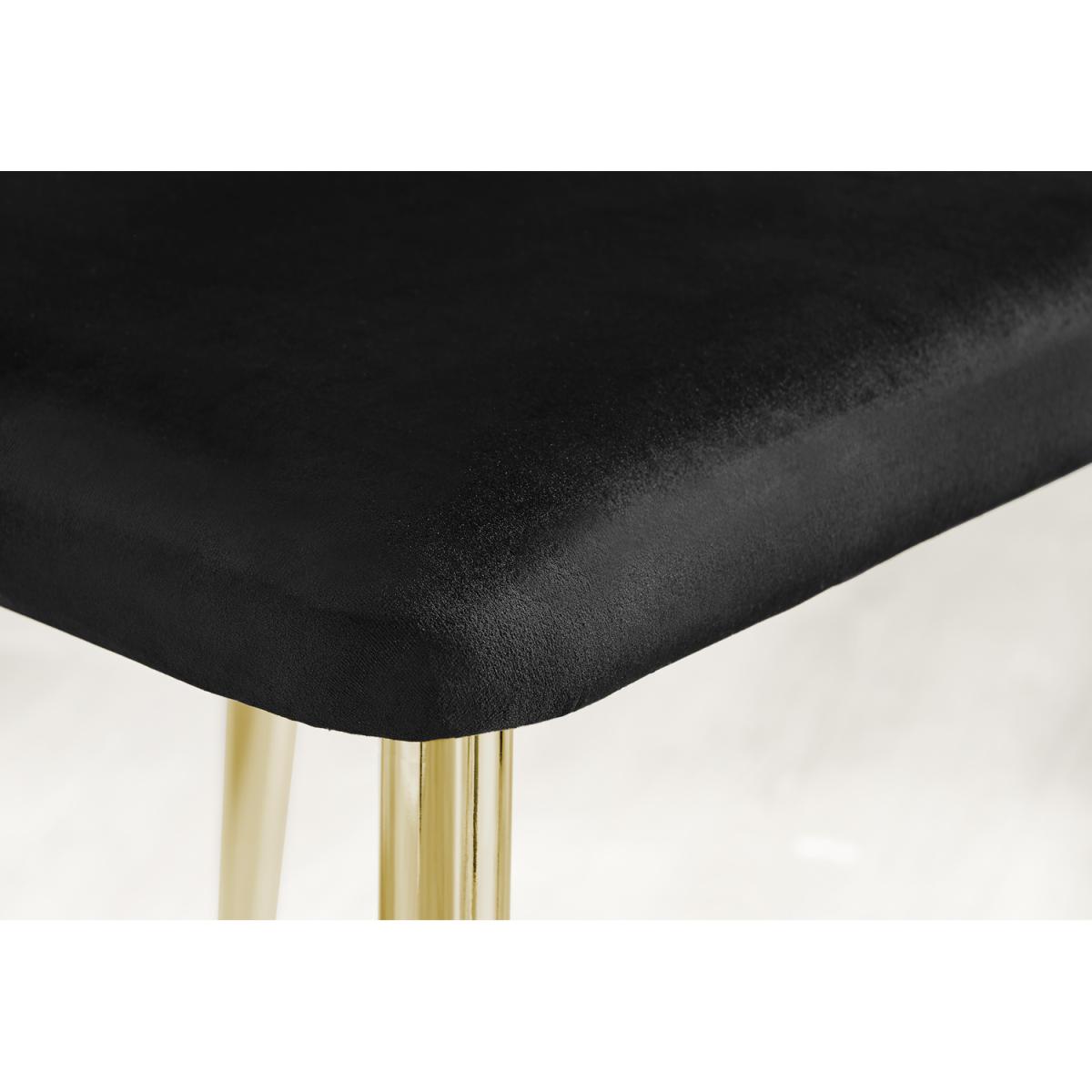 Palma White Marble Effect Dining Table and 4 Arlon Gold Leg Chairs - Black – image 5