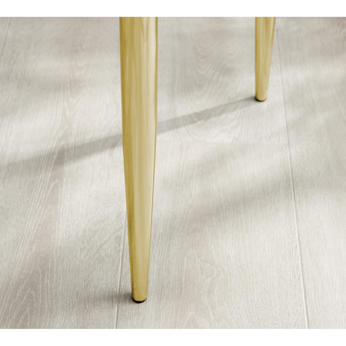 Palma White Marble Effect Dining Table and 4 Arlon Gold Leg Chairs - Black – image 8
