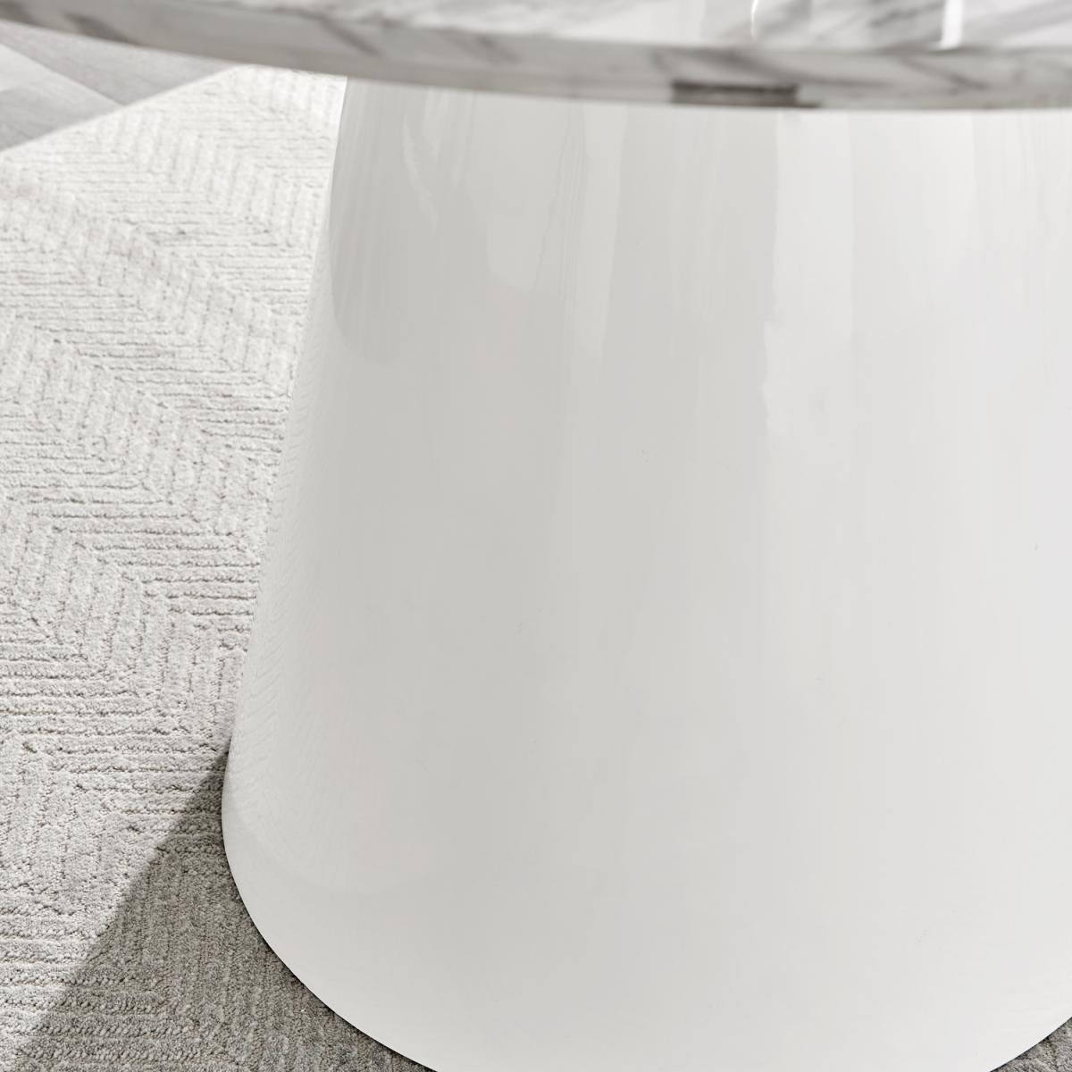 Palma White Marble Effect Dining Table and 4 Arlon Gold Leg Chairs - Black – image 10