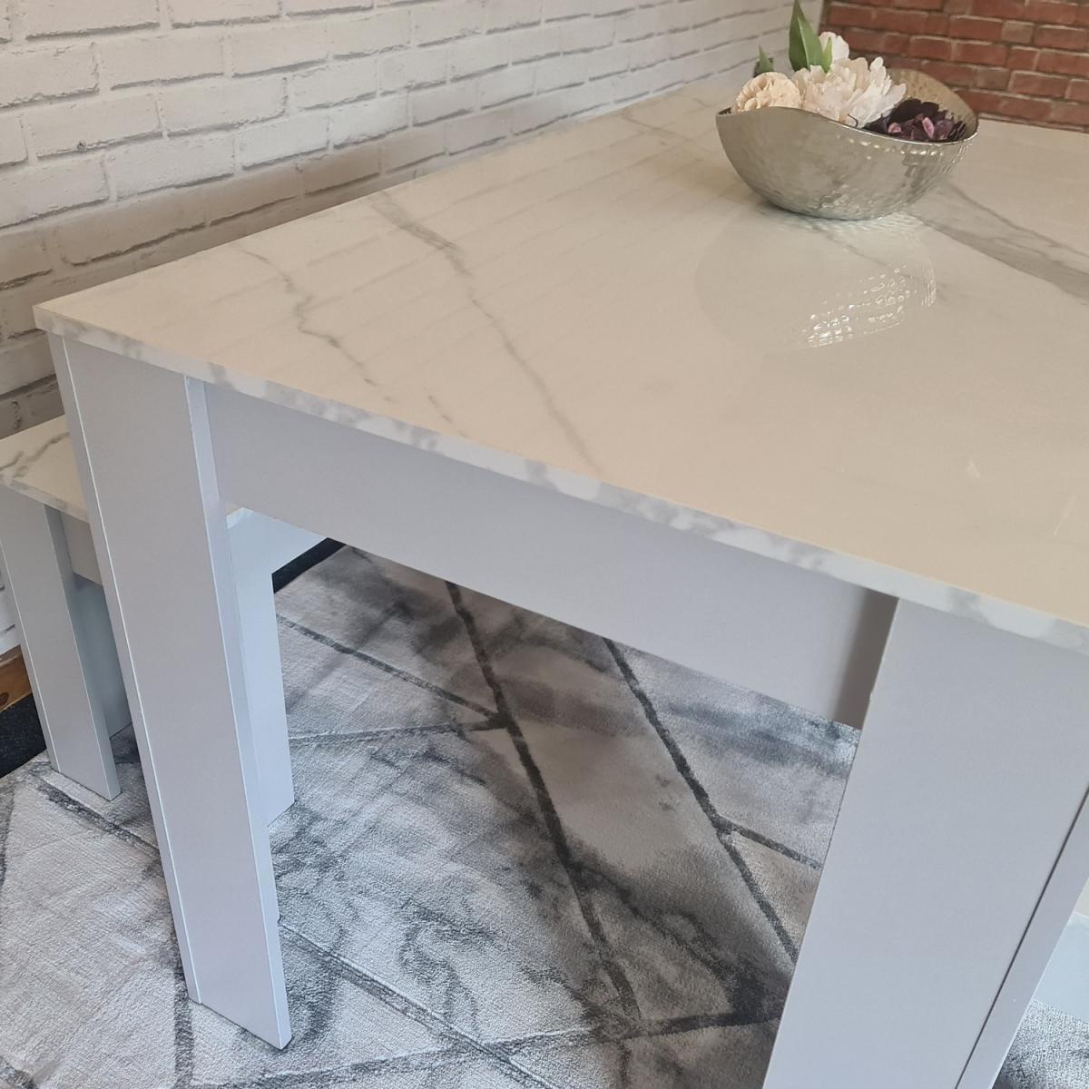 Kosy Koala Marble Effect Dining Table and 2 Benches Set - Marble Effect – image 11