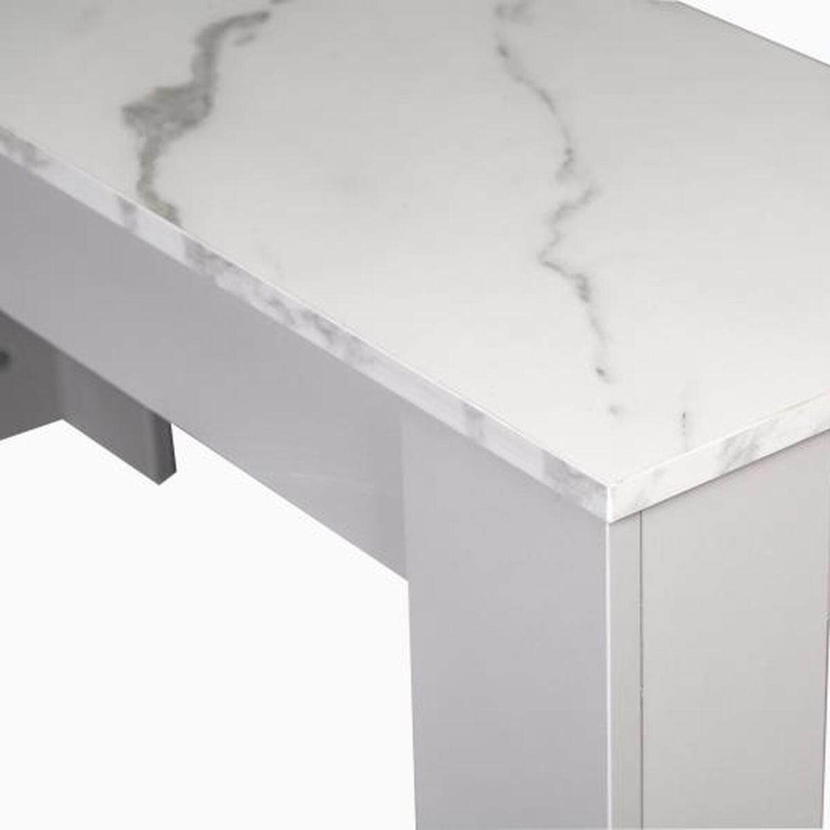 Kosy Koala Marble Effect Dining Table and 2 Benches Set - Marble Effect – image 4