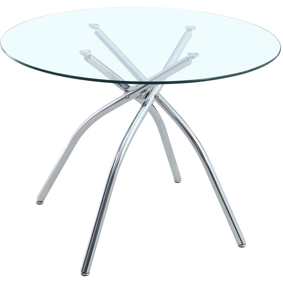 Round Tempered Glass Dining Table Upholstered Chair Set Home Furniture - White / 1 round table, 4 chairs – image 3