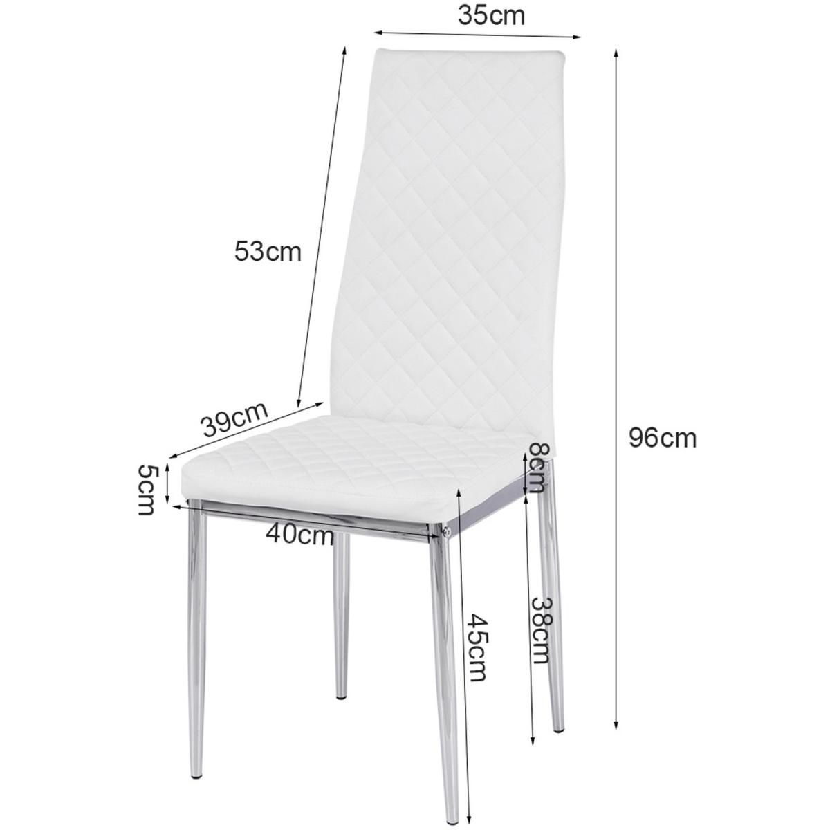 Round Tempered Glass Dining Table Upholstered Chair Set Home Furniture - White / 1 round table, 4 chairs – image 5
