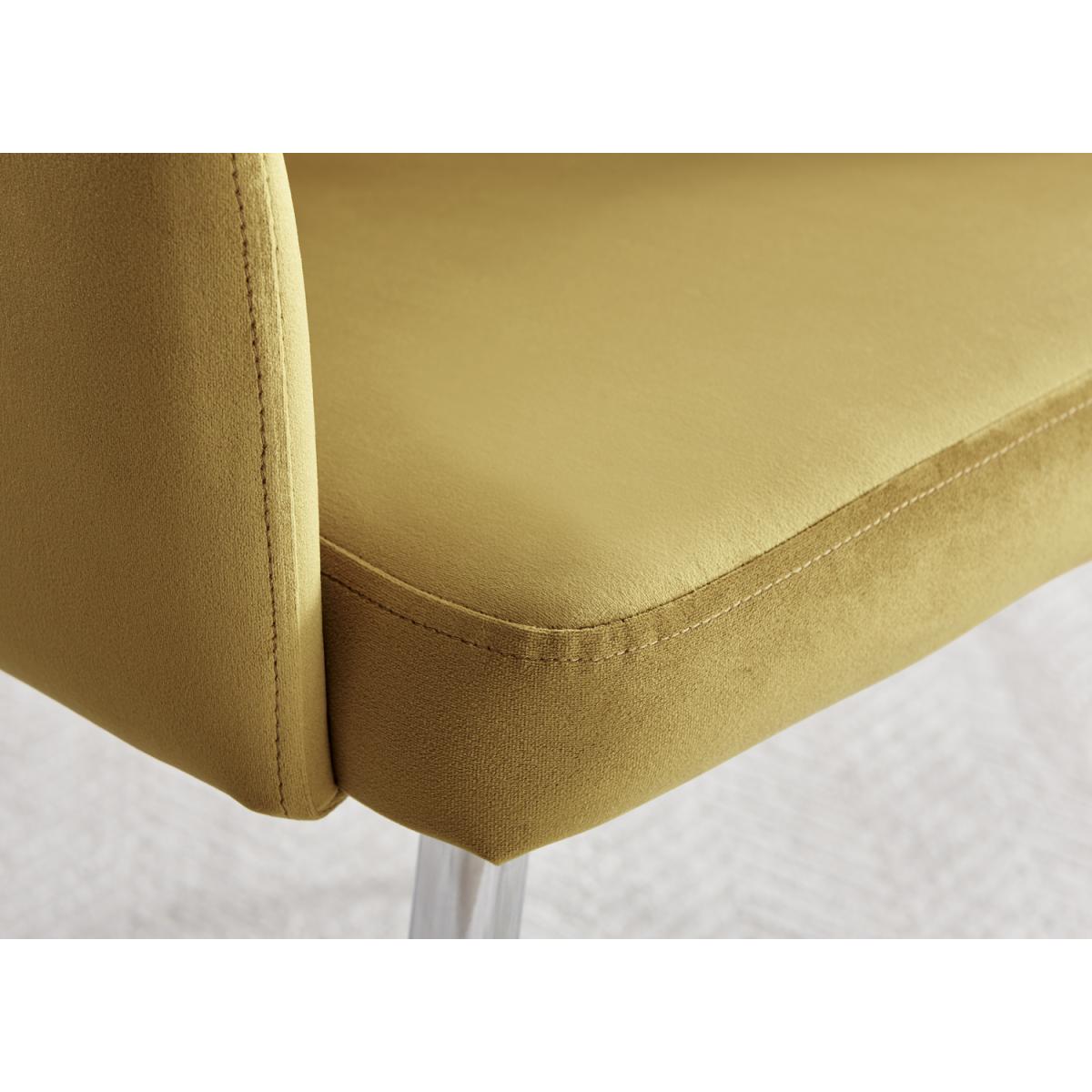 Leonardo Black Leg Glass Dining Table with 6 Calla Silver Leg Chairs - Yellow – image 9