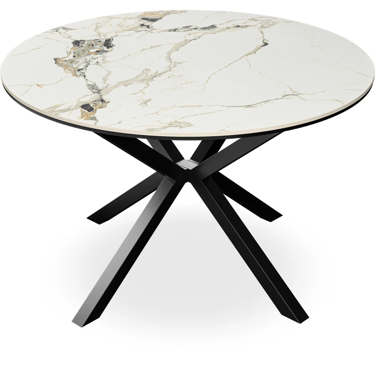Calne Calcutta Gold Table W Blk Leg+ Nova Velvet Dining Chair Set Of 4 - Black – image 2