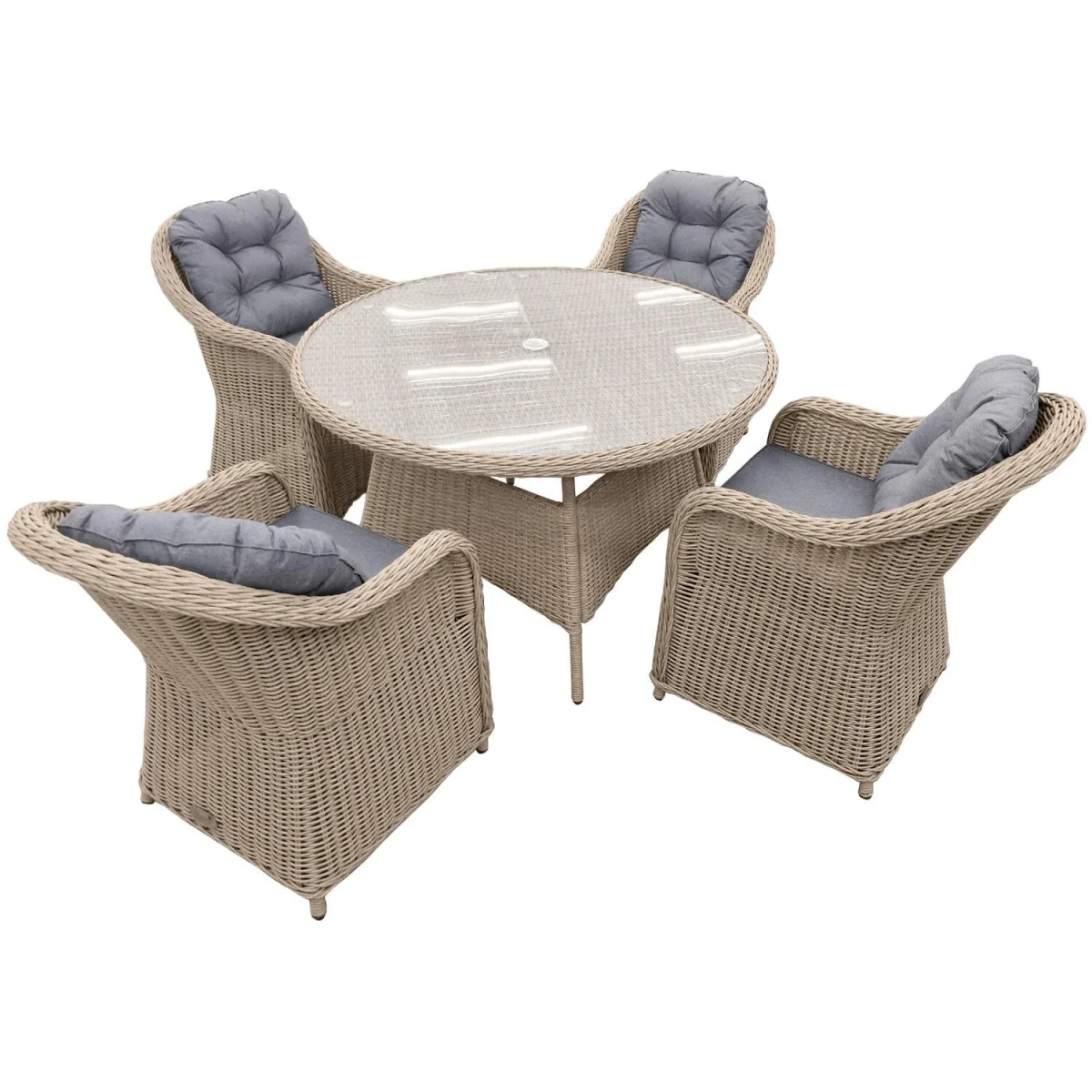 Oseasons Sicilia Rattan 4 Seat Dining Set in Sandy Oak - Sandy Oak – image 5