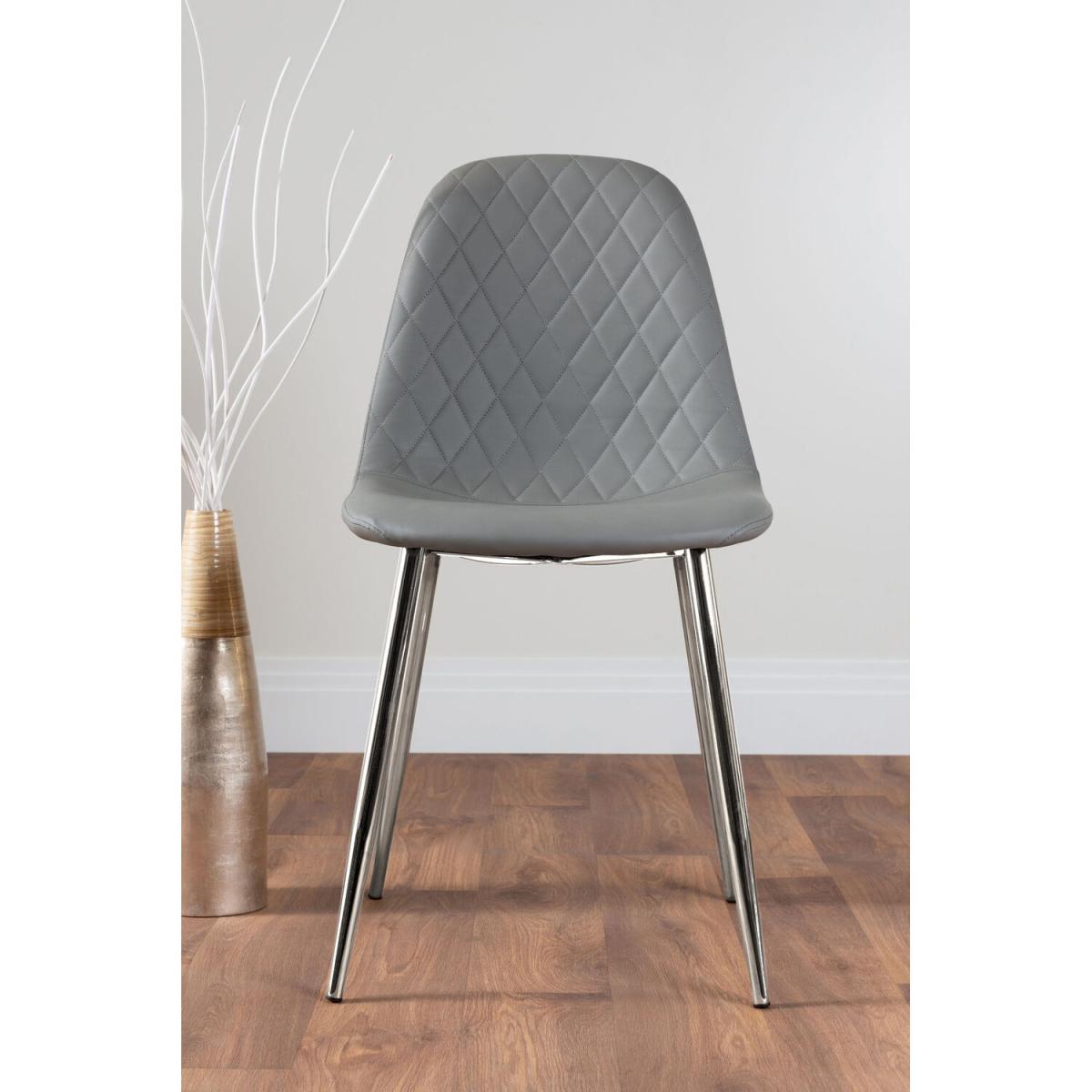 Kylo White High Gloss Dining Table  6 Corona Silver Chairs - Grey – image 2
