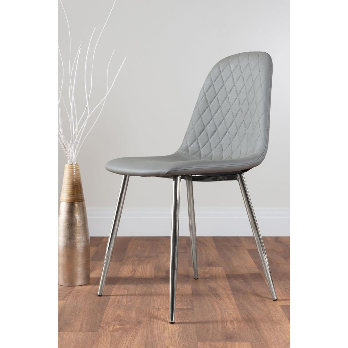 Kylo White High Gloss Dining Table  6 Corona Silver Chairs - Grey – image 3