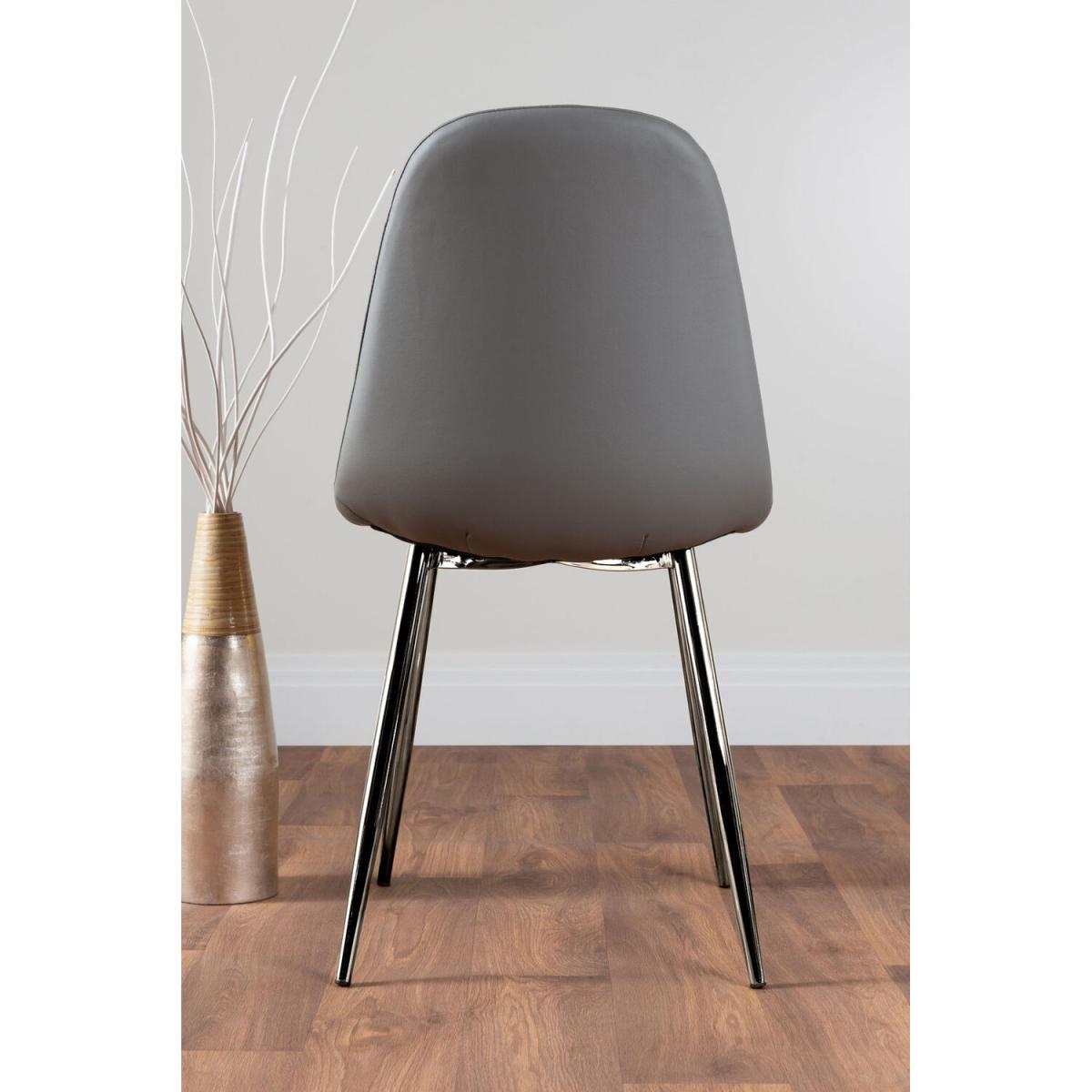 Kylo White High Gloss Dining Table  6 Corona Silver Chairs - Grey – image 4