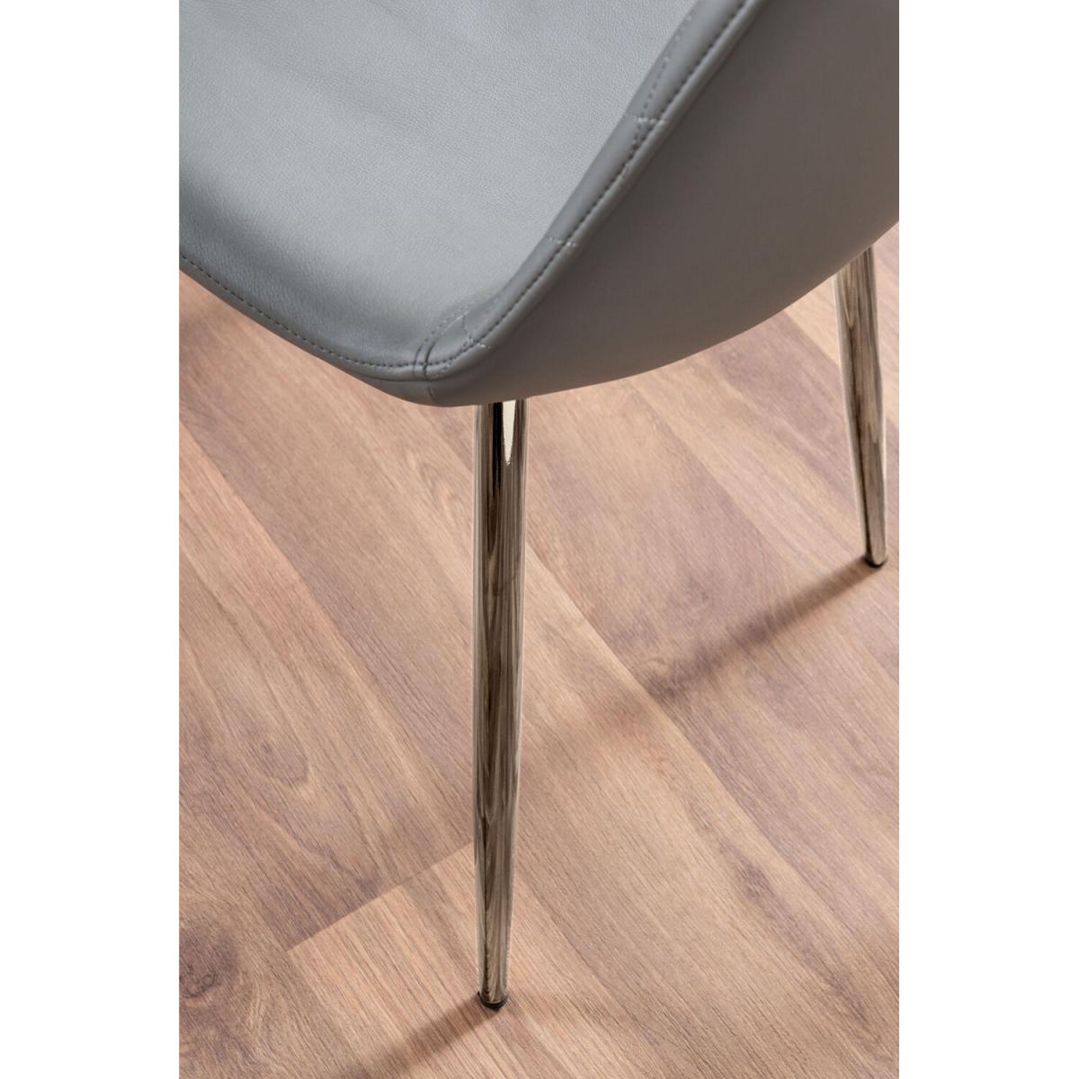 Kylo White High Gloss Dining Table  6 Corona Silver Chairs - Grey – image 6