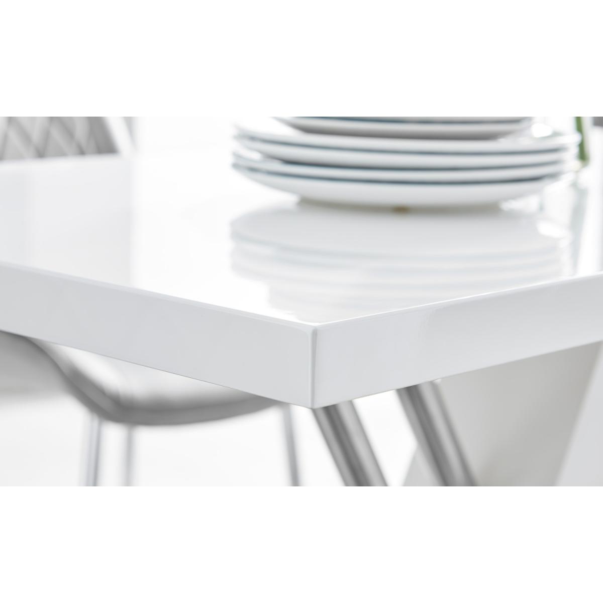 Sorrento 4-Person White Dining Table with 4 Pesaro Gold Leg Chairs - Navy – image 2