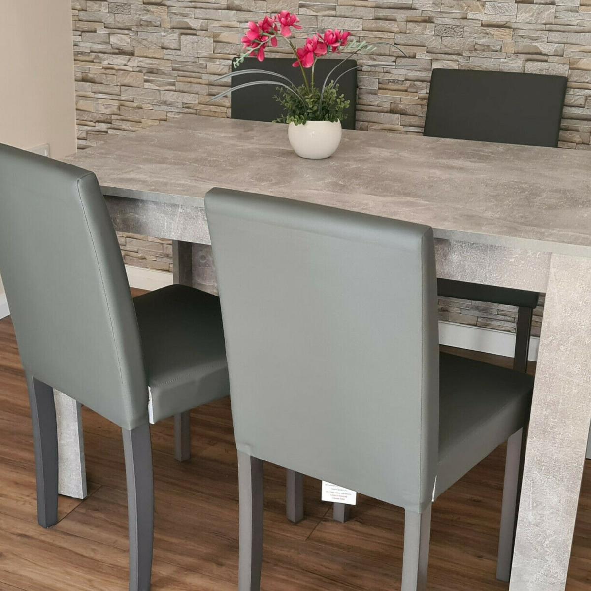 Kosy Koala Stone Grey Wood Dining Table and 4 Chairs Set - Grey – image 2
